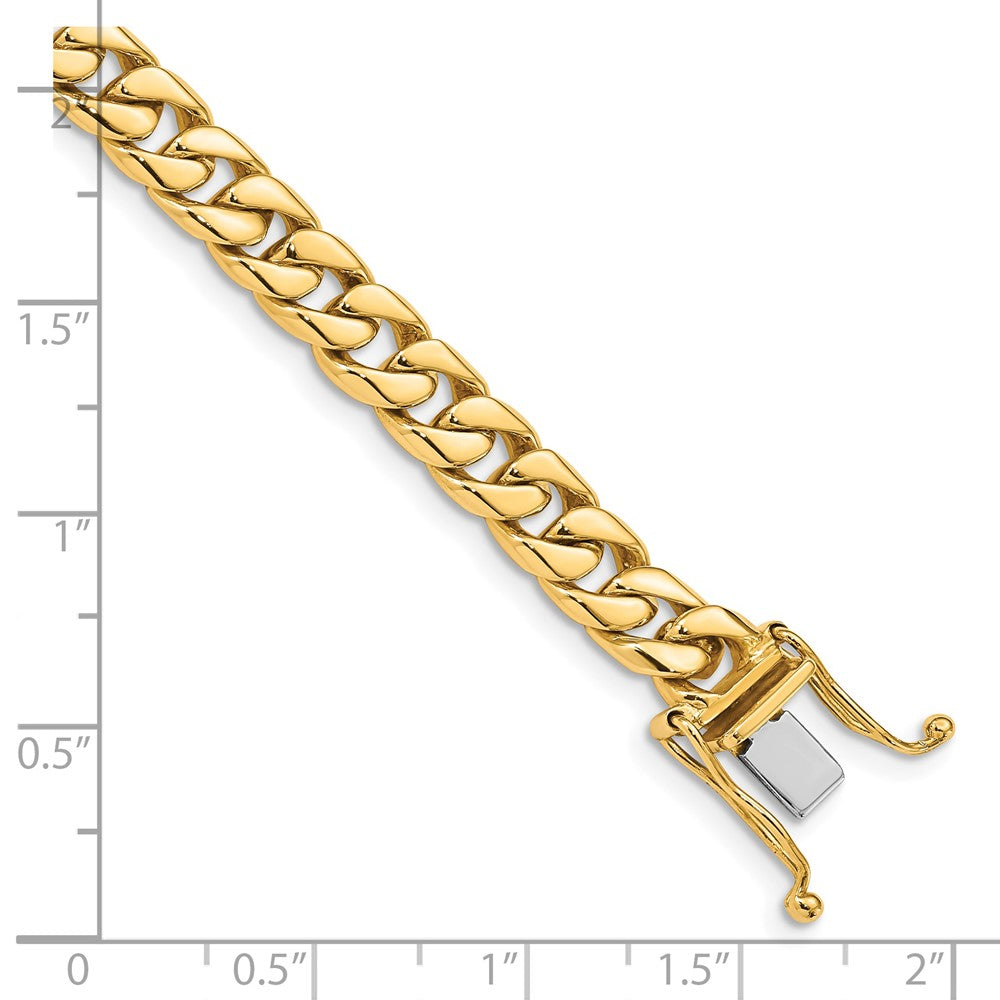 14K Hand Polished Flat Beveled Curb Link with Box Catch Clasp Chain