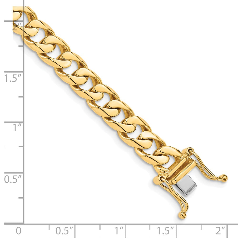 14K Hand Polished Flat Beveled Curb Link with Box Catch Clasp Chain