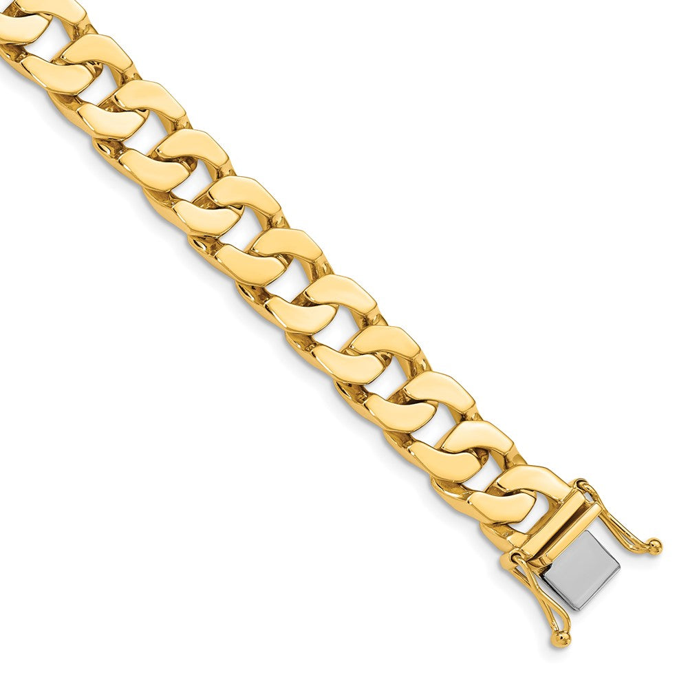 14K Hand Polished Fancy Link with Box Catch Bracelet