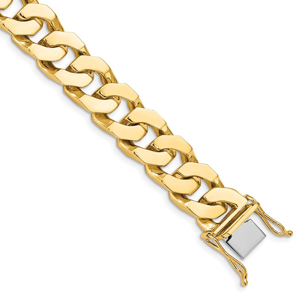 14K Hand Polished Fancy Link with Box Catch Chain