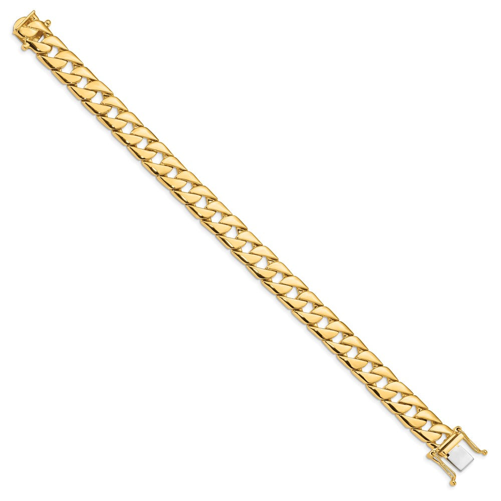 14K 8 inch 10.2mm Hand Polished Fancy Link with Box Catch Bracelet