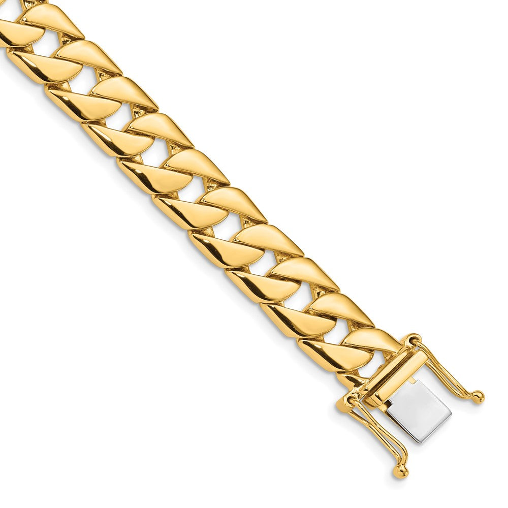 14K Hand Polished Fancy Link with Box Catch Chain