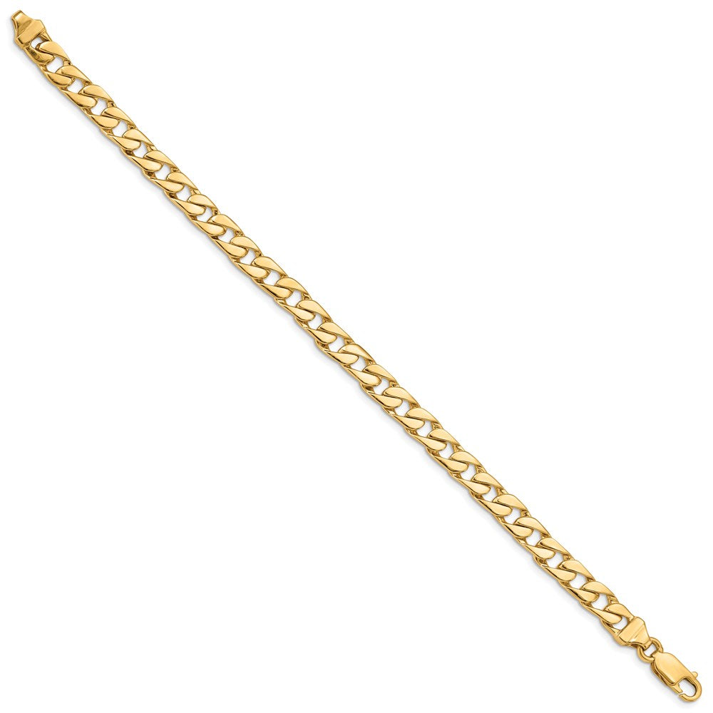 14K 9 inch 6.5mm Hand Polished Fancy Link with Lobster Clasp Bracelet