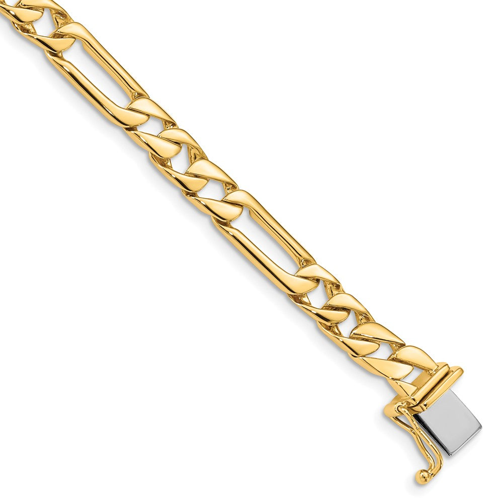 14K Hand Polished Figaro Link with Box Catch Clasp Chain