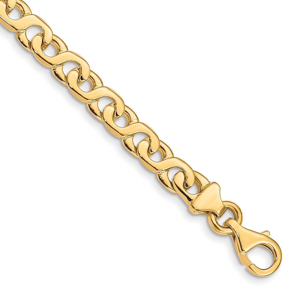 14K Hand Polished Fancy Link with Fancy Lobster Clasp Chain