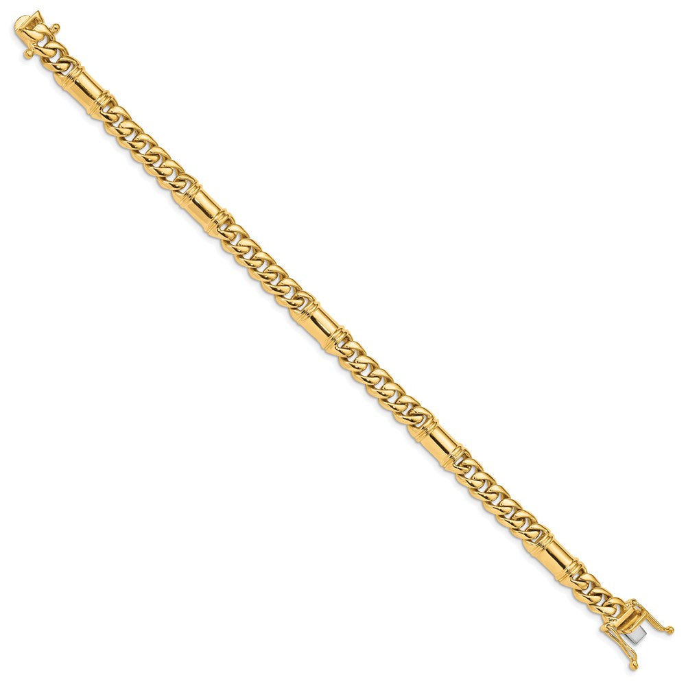 14K Hand Polished Fancy Link with Box Catch Clasp Bracelet