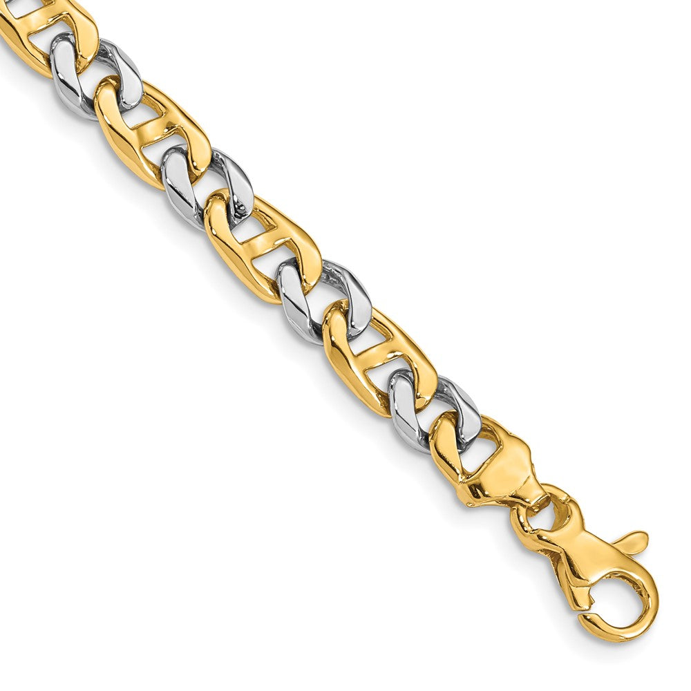 14K Two-tone Hand Polished Fancy Link with Fancy Lobster Clasp Chain