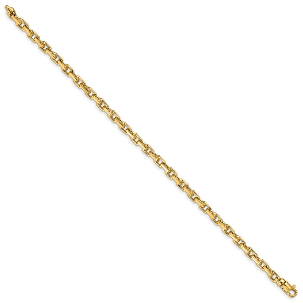 14K Hand Polished Fancy Link with Lobster Clasp Bracelet