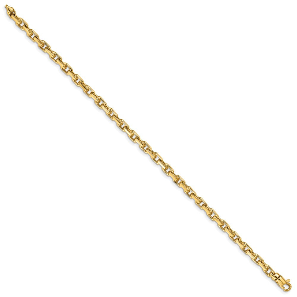 14K 8 inch 4.2mm Hand Polished Fancy Link with Lobster Clasp Bracelet