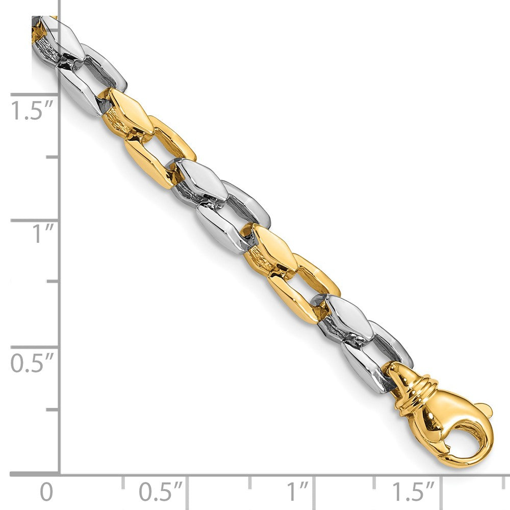 14K Two-tone Hand Polished Fancy Link with Fancy Lobster Clasp Chain