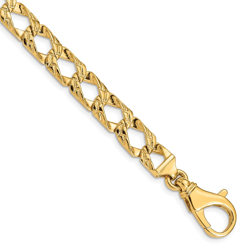 14K Hand Polished Fancy Link with Fancy Lobster Clasp Chain