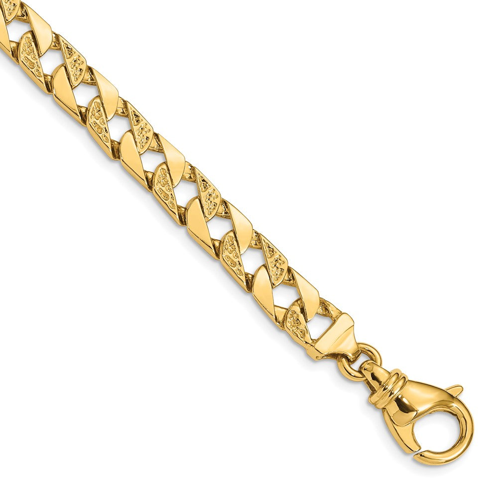 14K Hand Polished Fancy Link with Fancy Lobster Clasp Bracelet