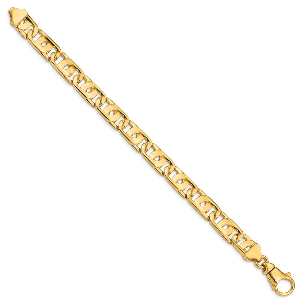 14K Hand Polished Fancy Link with Fancy Lobster Clasp Bracelet