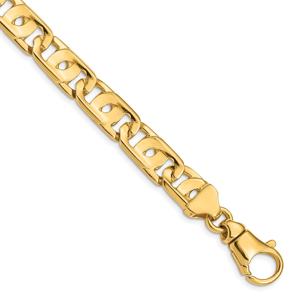 14K Hand Polished Fancy Link with Fancy Lobster Clasp Bracelet