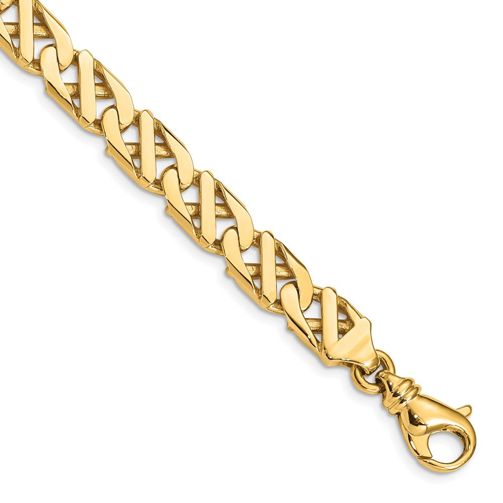 14K Hand Polished Fancy Link with Fancy Lobster Clasp Bracelet