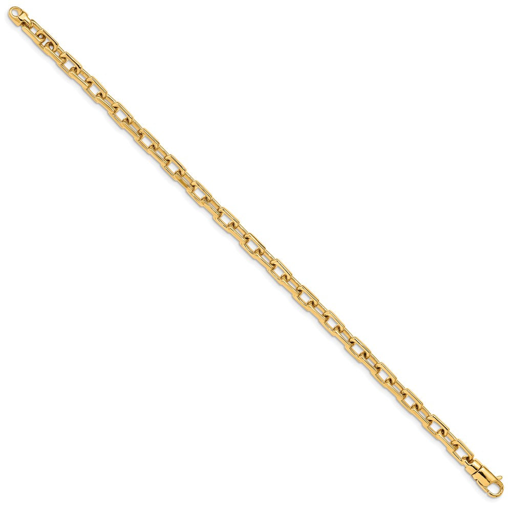 14K 8 inch 5mm Hand Polished Fancy Link with Lobster Clasp Bracelet