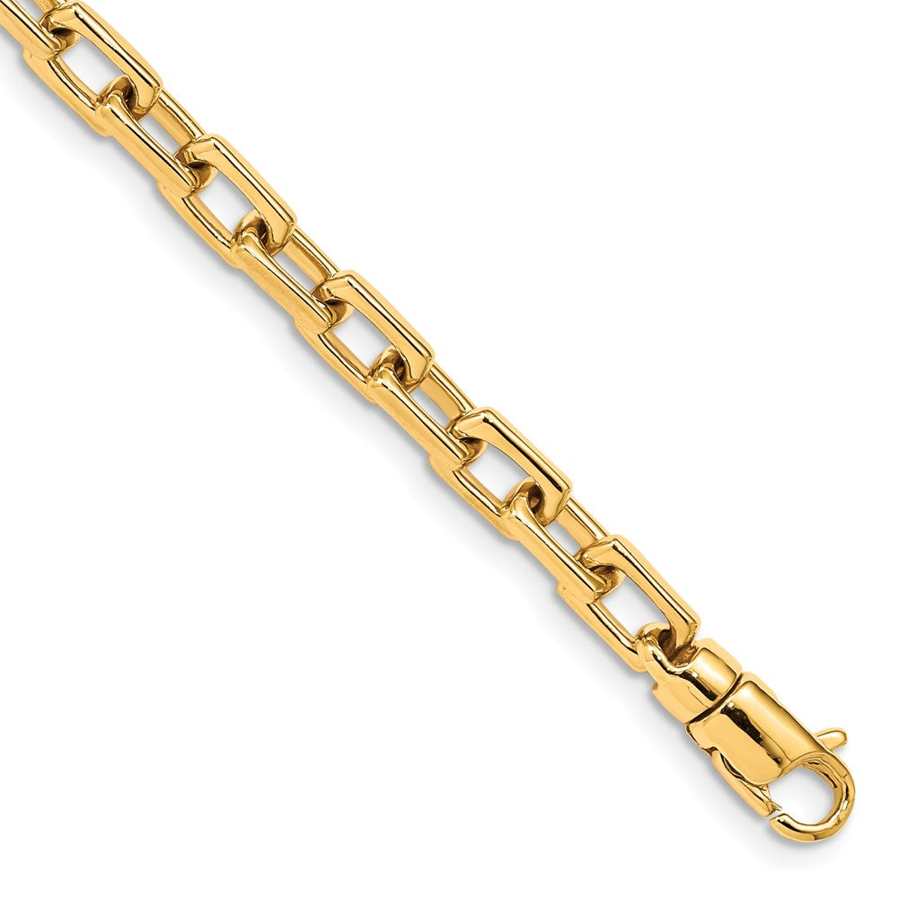 14K 9 inch 5mm Hand Polished Fancy Link with Lobster Clasp Chain