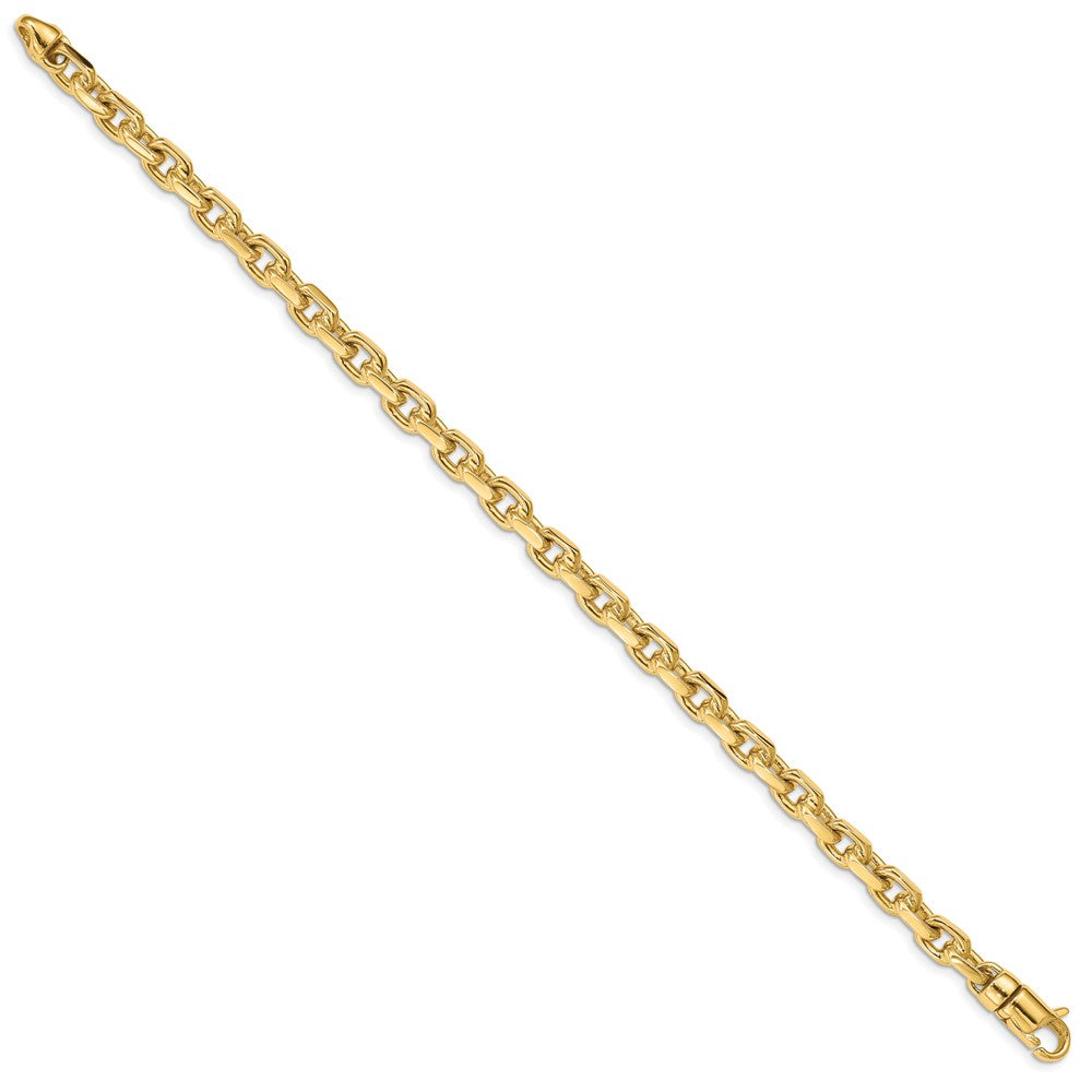 14K Hand Polished Fancy Link with Lobster Clasp Bracelet