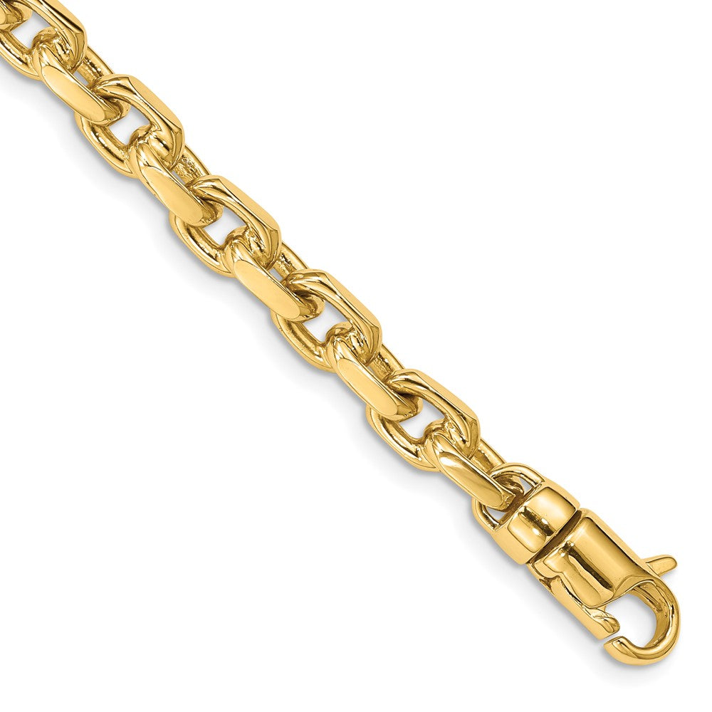 14K Hand Polished Fancy Link with Lobster Clasp Bracelet