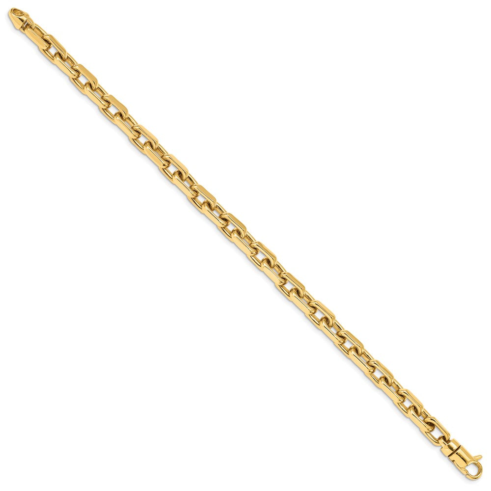 14K Hand Polished Fancy Link with Lobster Clasp Bracelet