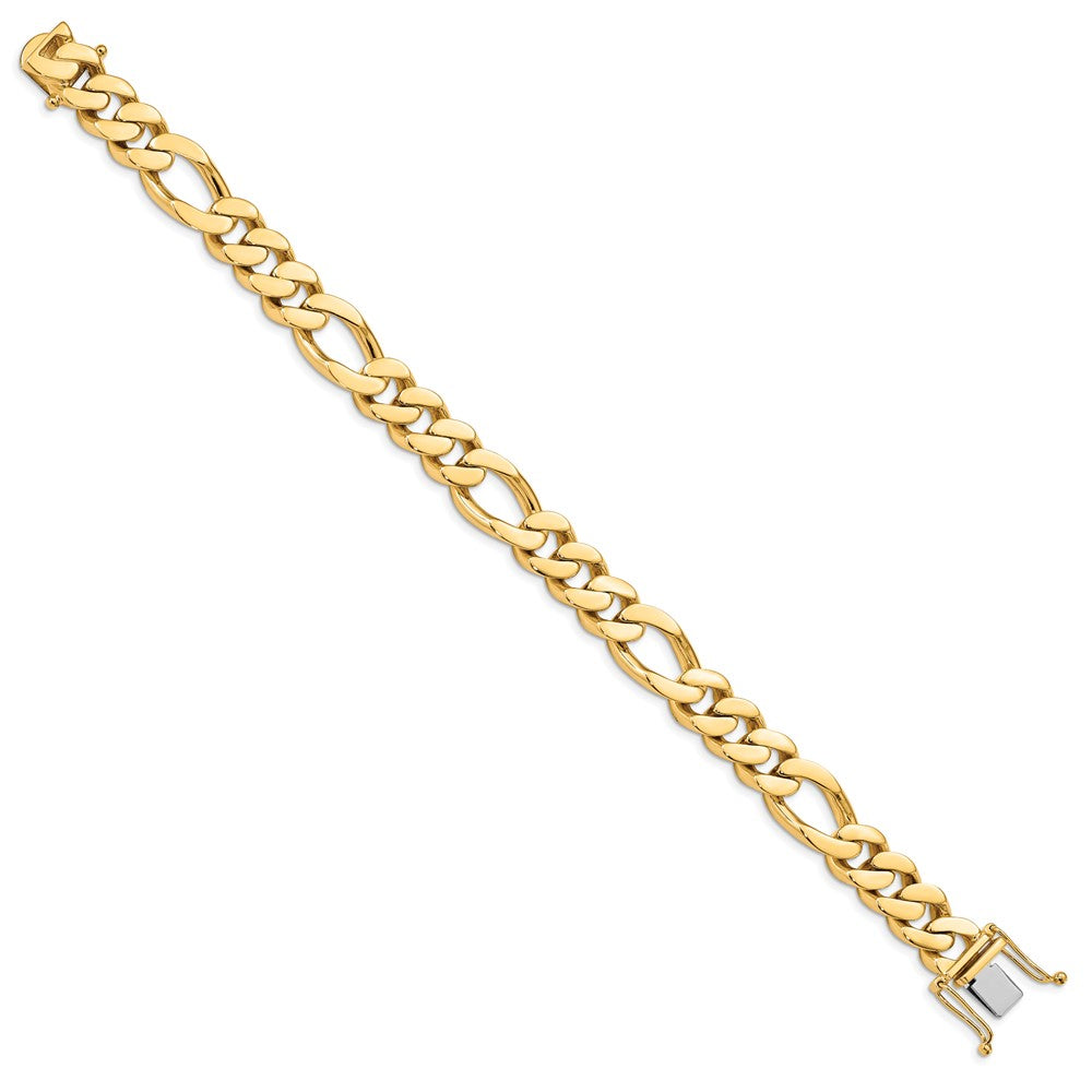 14K Hand Polished Figaro Link with Box Catch Bracelet