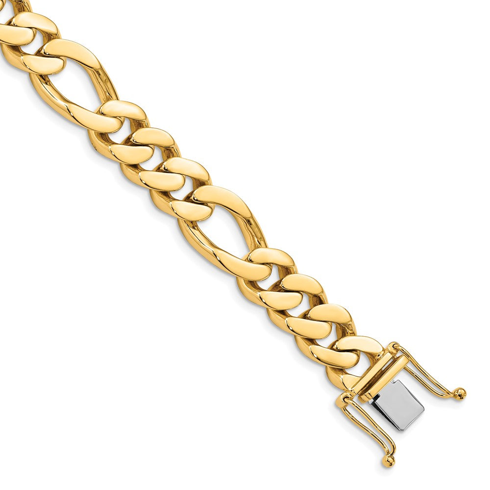 14K Hand Polished Figaro Link with Box Catch Chain