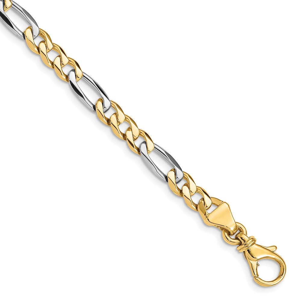 14K Two-tone Hand Polished Fancy Link with Fancy Lobster Clasp Chain