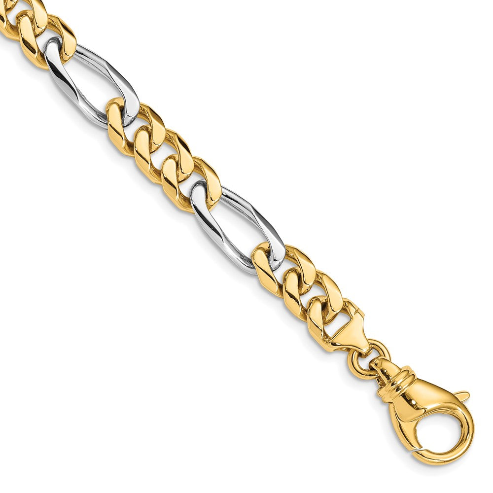 14K Two-tone Hand Polished Fancy Link with Fancy Lobster Clasp Chain