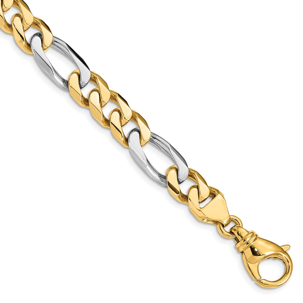 14K Two-tone Hand Polished Fancy Link with Fancy Lobster Clasp Chain