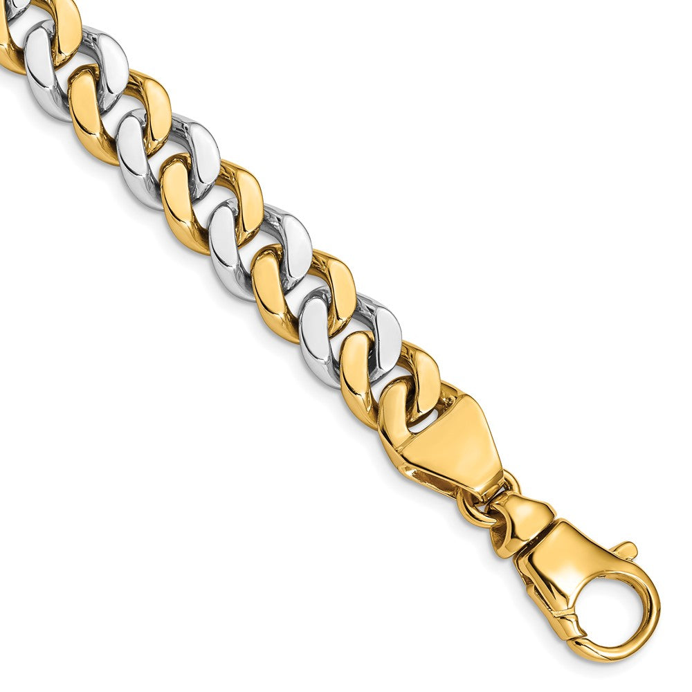 14K Two-tone Hand Polished Fancy Link with Fancy Lobster Clasp Chain