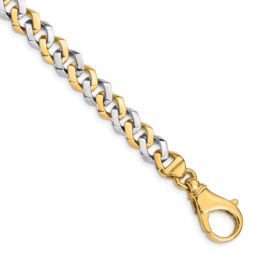 14K Two-tone Hand Polished Fancy Link with Fancy Lobster Clasp Chain