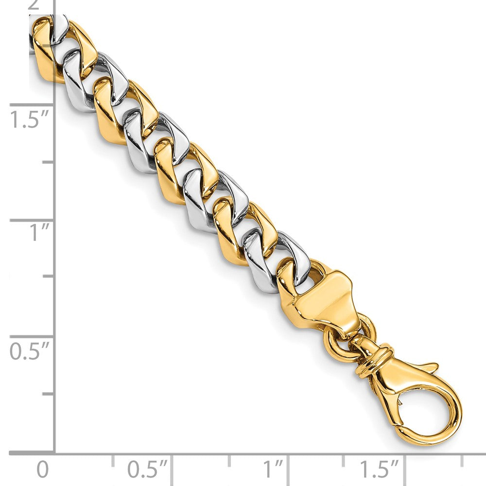 14K Two-tone Hand Polished Fancy Link with Fancy Lobster Clasp Chain