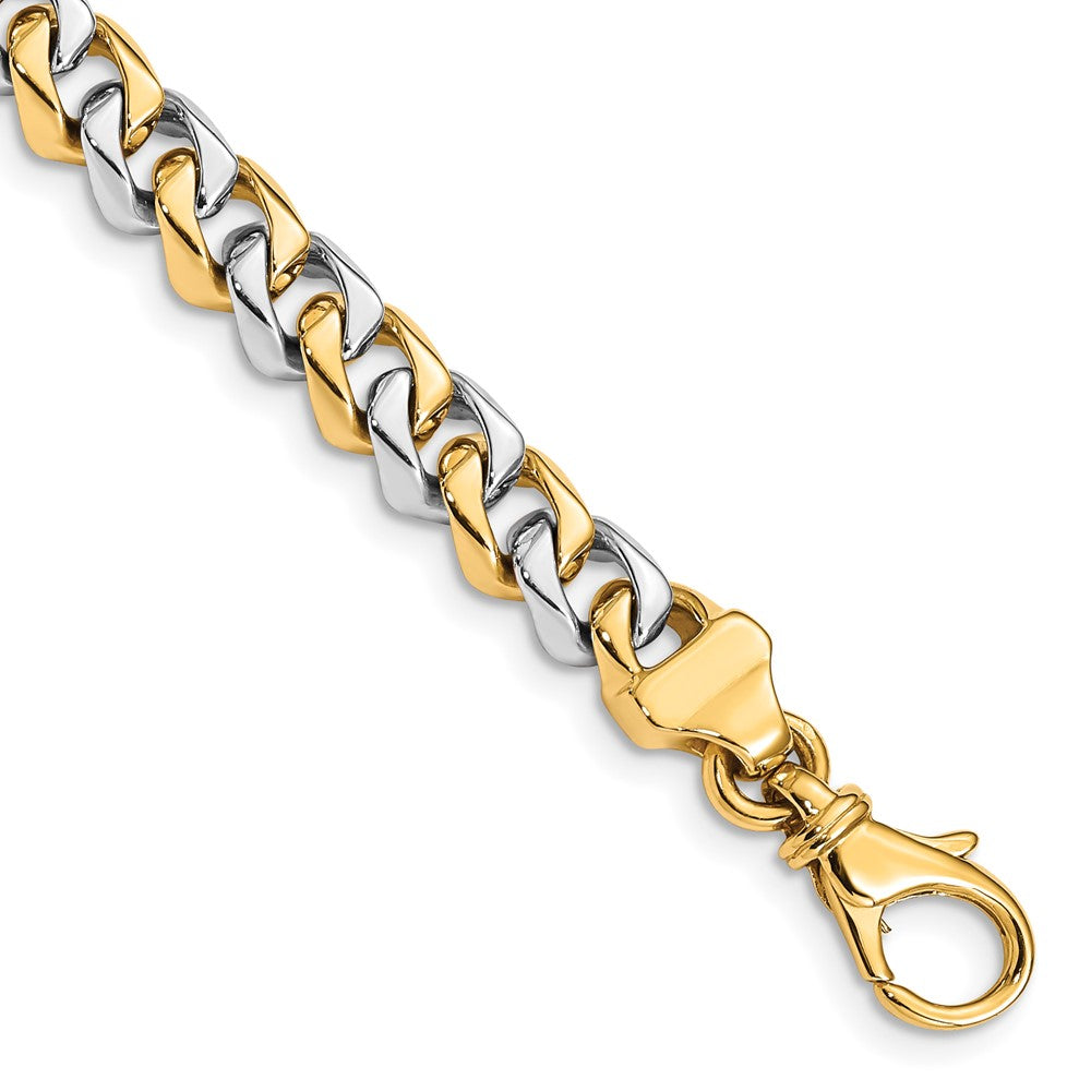 14K Two-tone Hand Polished Fancy Link with Fancy Lobster Clasp Chain