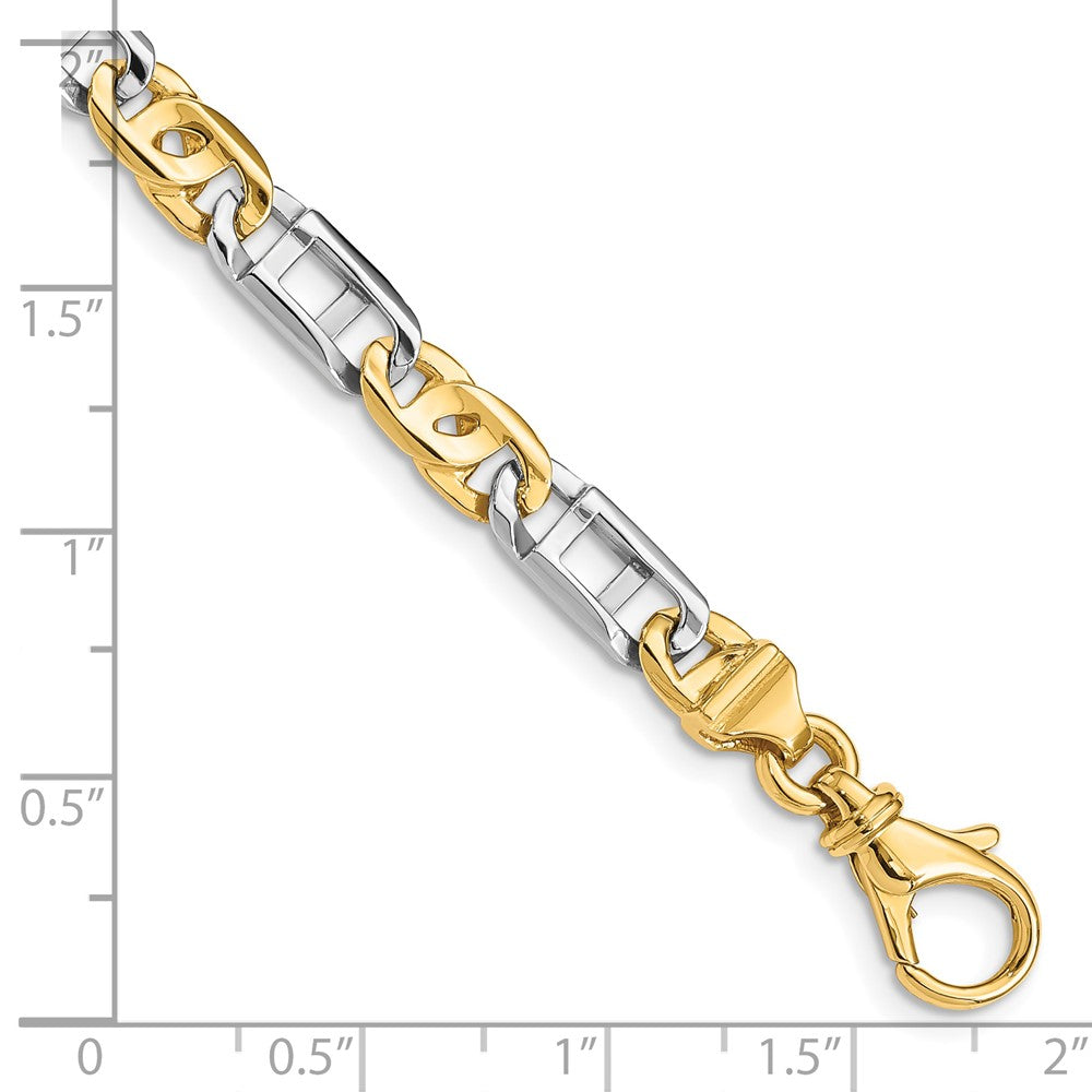 14K Two-tone Hand Polished Fancy Link with Fancy Lobster Clasp Chain