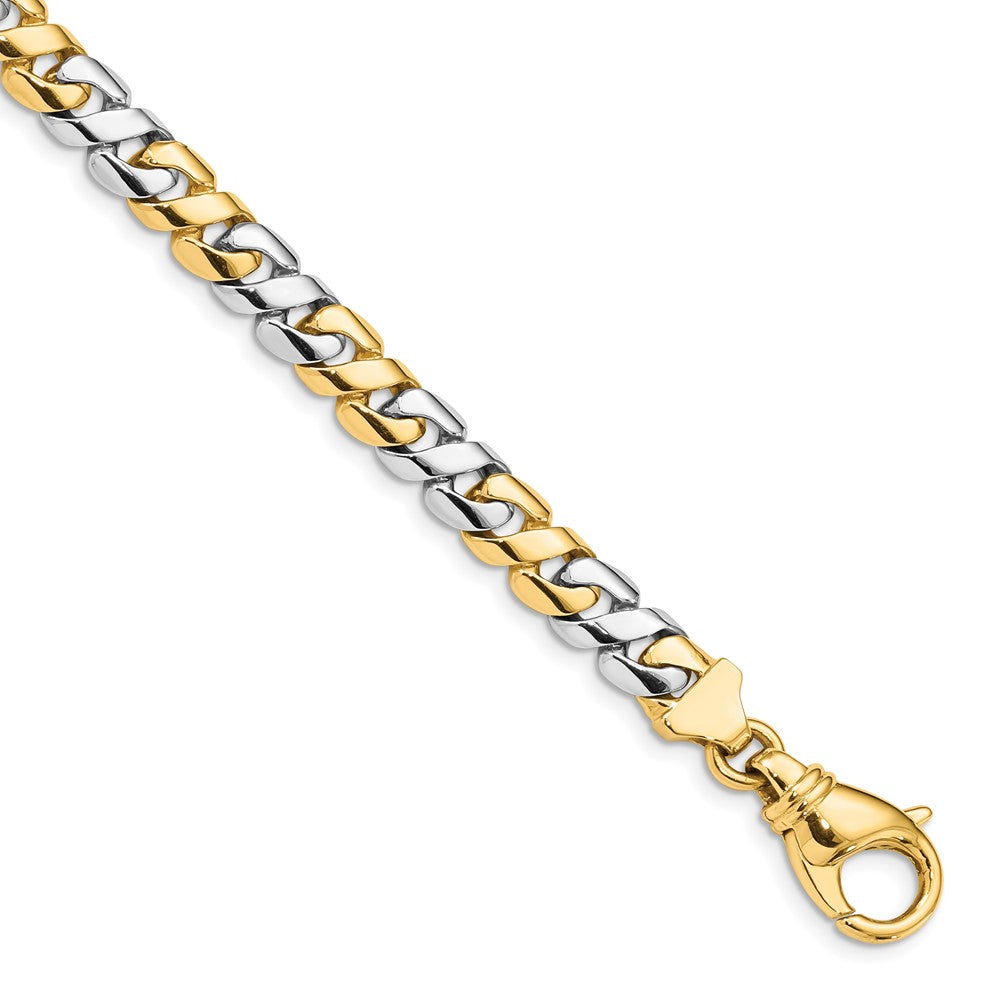 14K Two-tone Hand Polished Fancy Link with Fancy Lobster Clasp Chain