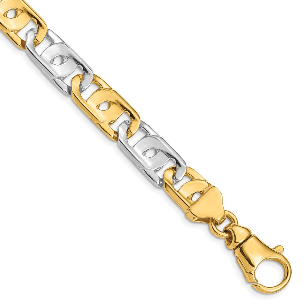 14K Two-tone Hand Polished Fancy Link with Fancy Lobster Clasp Chain