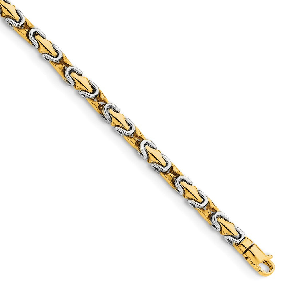 14K Two-tone Hand Polished Fancy Link with Lobster Clasp Chain