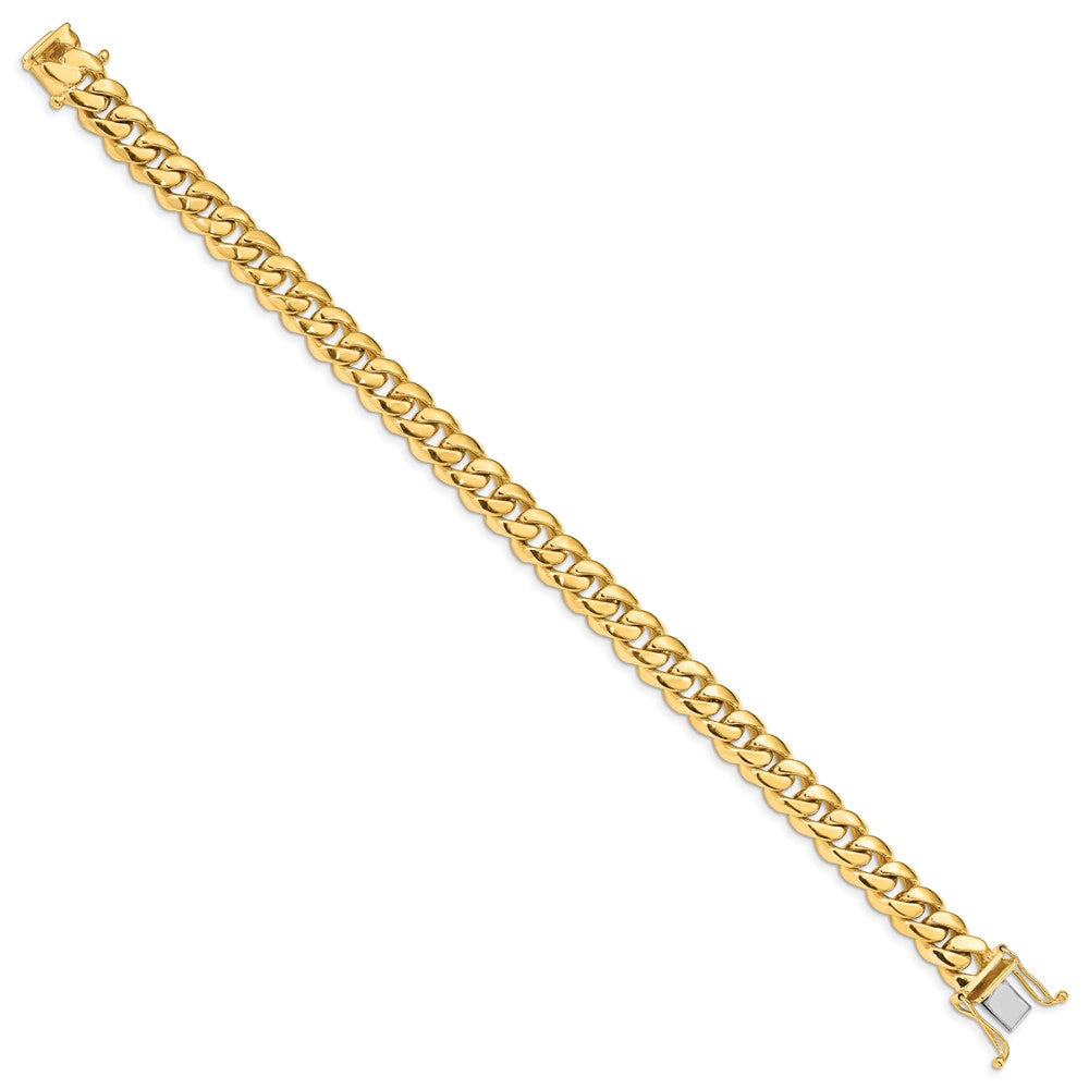 14K 8.25 inch 8.7mm Hand Polished Miami Cuban Link with Box Catch Clasp Bracelet