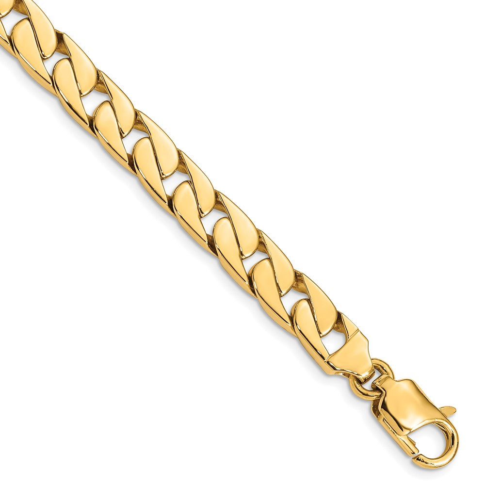 14K Hand Polished Long Link Half Round Curb with Lobster Clasp Chain