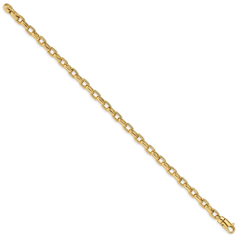 14K Hand Polished Fancy Link with Lobster Clasp Bracelet