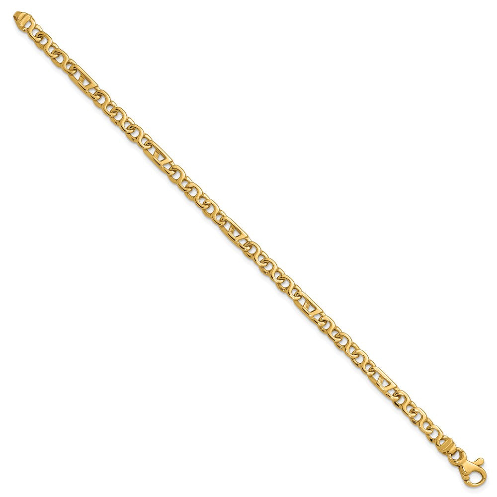 14K Hand Polished Fancy Link with Fancy Lobster Clasp Chain
