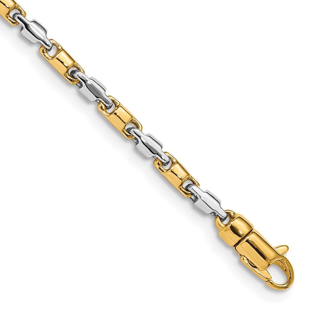 14K Two-tone Hand Polished Fancy Link with Lobster Clasp Chain