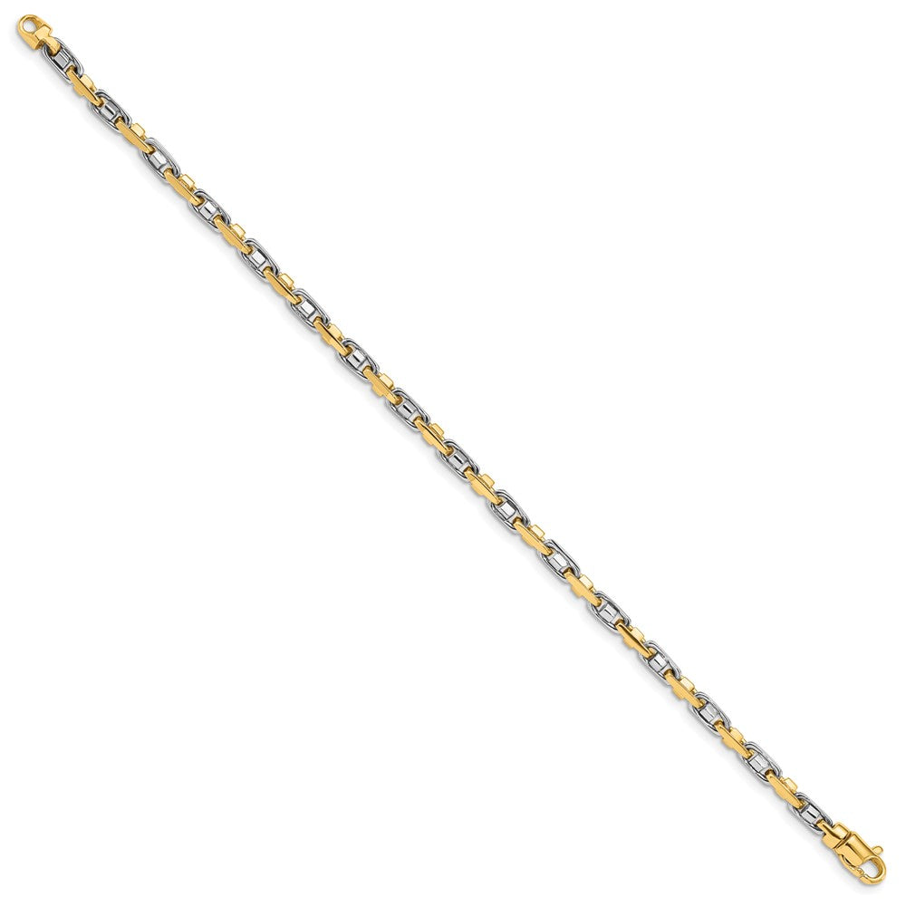 14K Two-tone Fancy Link with Lobster Clasp Bracelet