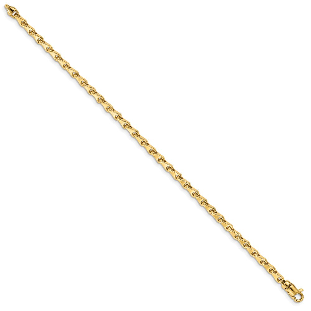 14K Hand Polished Fancy Link with Lobster Clasp Bracelet