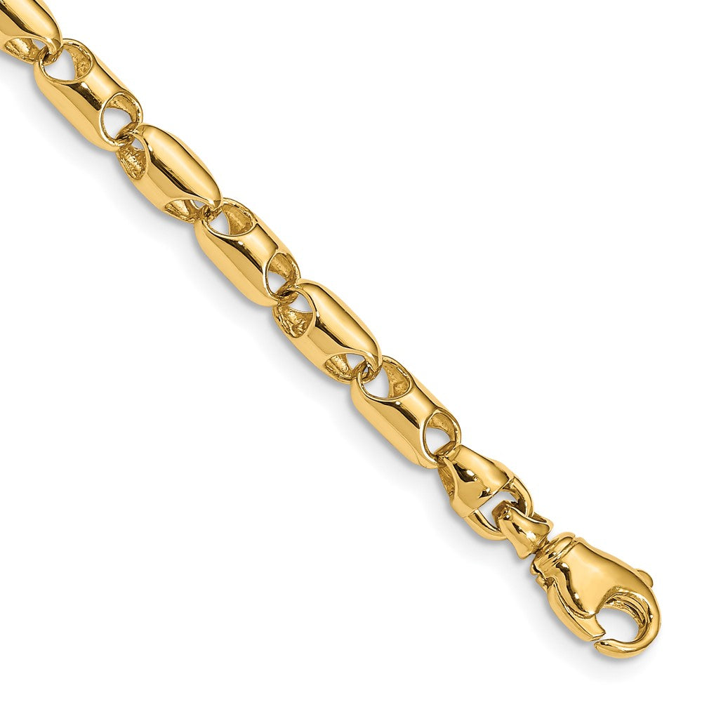 14K Fancy Barrel Link with Fancy Lobster Clasp Chain