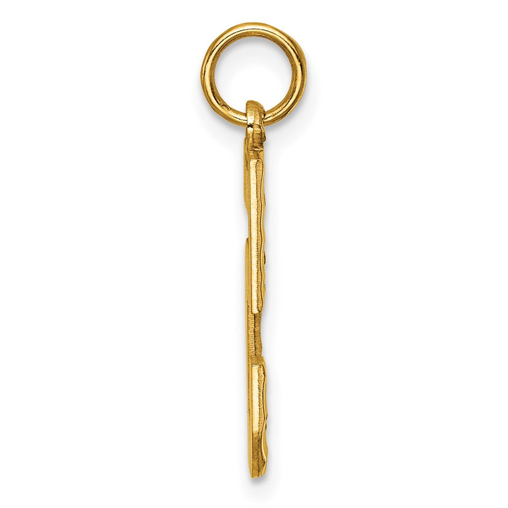 14k Large Brushed Diamond-cut Number 5 Charm