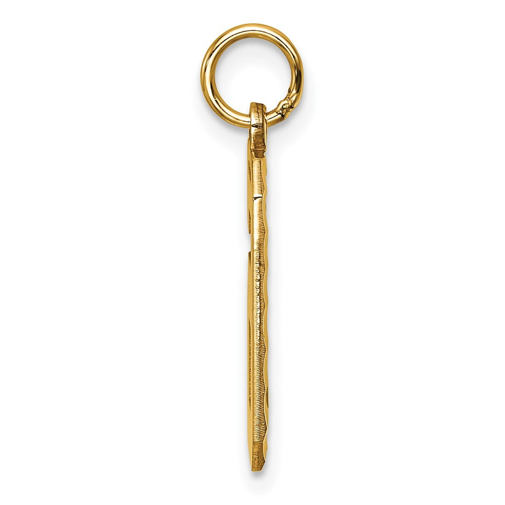 14k Large Brushed Diamond-cut Number 6 Charm