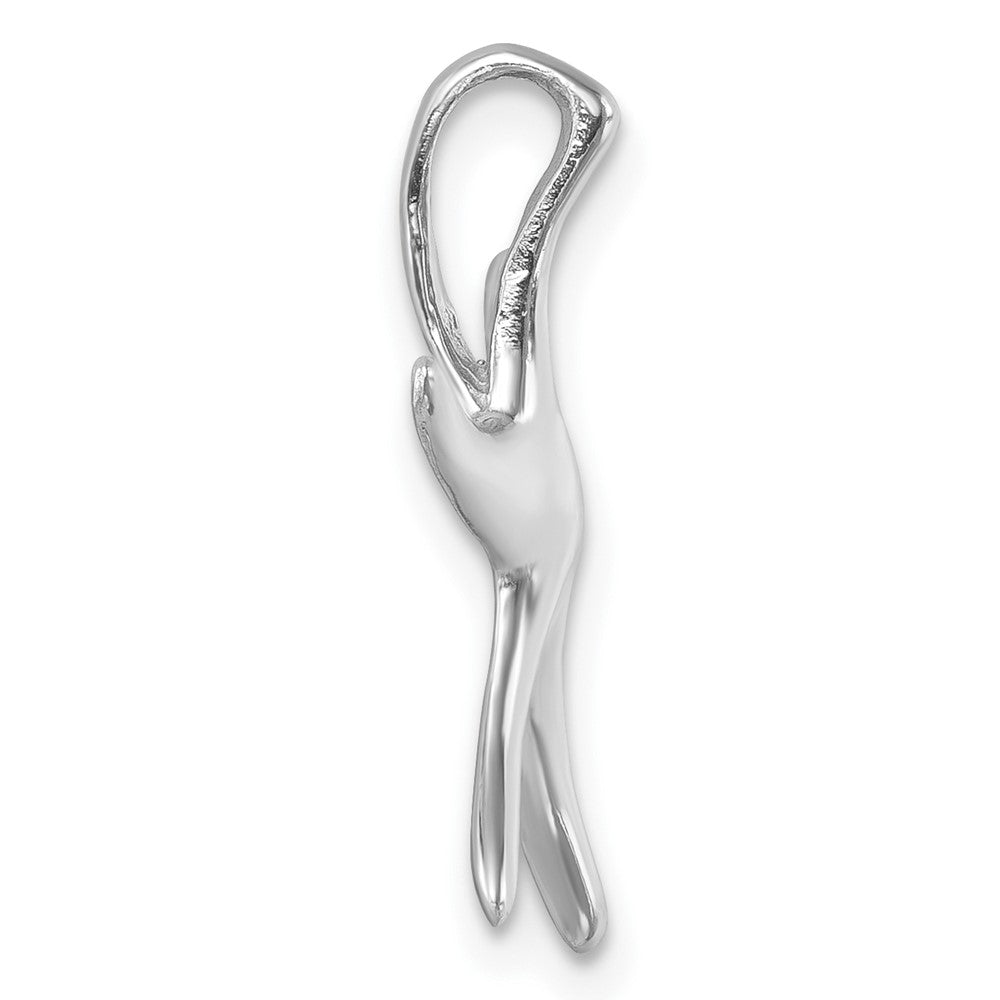 Sterling Silver Rhodium-plated Polished Starfish Chain Slide