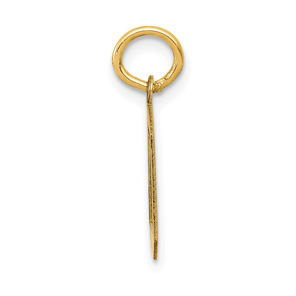 14k Small Satin Number 0 Charm