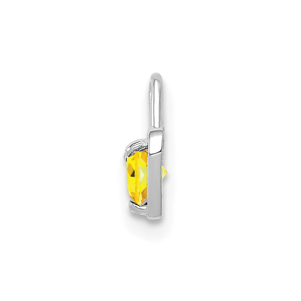 14k White Gold November Synthetic Birthstone Heart Charm